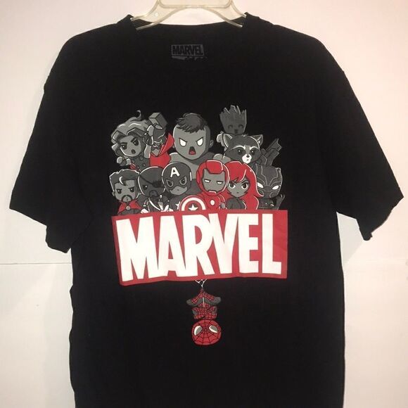 Mens Marvel Cartoon Characters shirt size Large - Picture 1 of 6